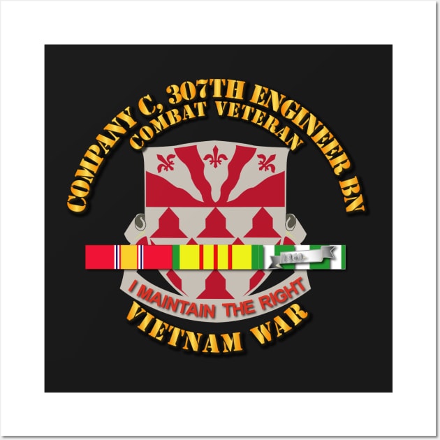 Company C 307th Eng Bn - Vietnam War w SVC Ribbons Wall Art by twix123844